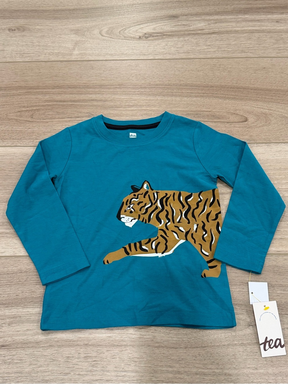 NWT Tea Collection Tiger Prowl Double Sided Long Sleeve Shirt Boy's Size 3T